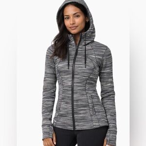 Lululemon Hooded Define Jacket Gray Space Nulu Thumbholes Full Zip Size 6